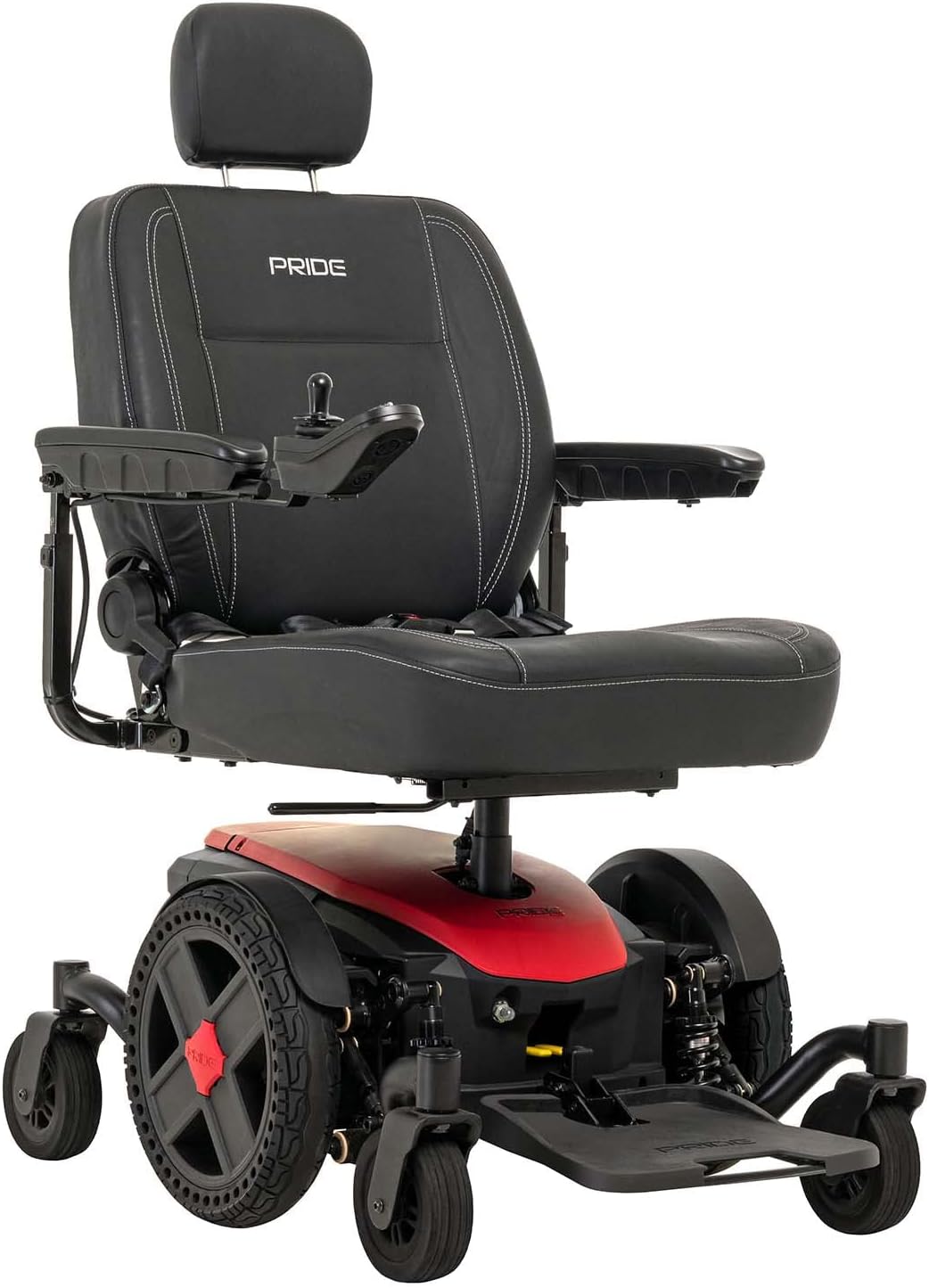 Pride Mobility Jazzy EVO 614 Group 2 Power Chair, Two-Motor, in-line, Mid Wheel Drive, Motorized Electric Wheelchair for Adults & Elderly, 300 lbs. WC, Up to 4.4 MPH, 19 or 21.5 Miles Range Per Charge