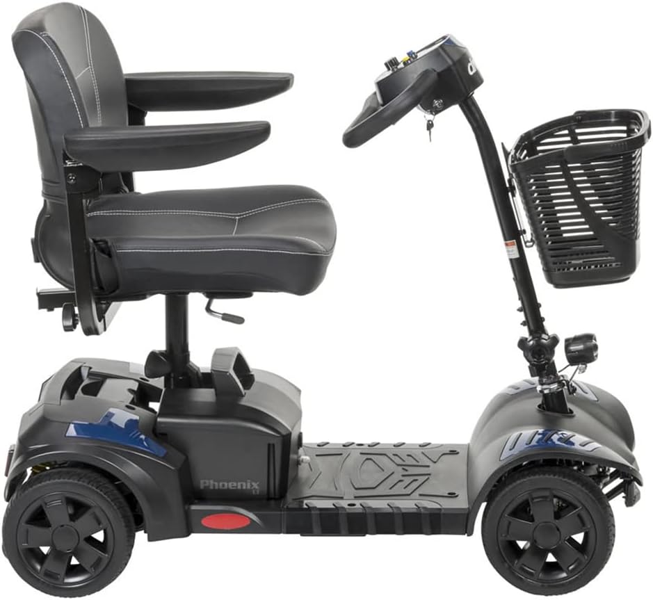 drive Drive Phoenix 4-Wheel Heavy Duty Medical Mobility Scooter 20 inch Wide Seat, 350 Lbs. Weight Capacity, Red Blue