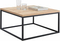 CENSI 30' Square Coffee Table, Natural Oak Light Wood Center Table for Living Room, Modern Industrial Farmhouse Cocktail Table, Extra Thick 1.2' Top with Sturdy Metal Frame, Scandi Style