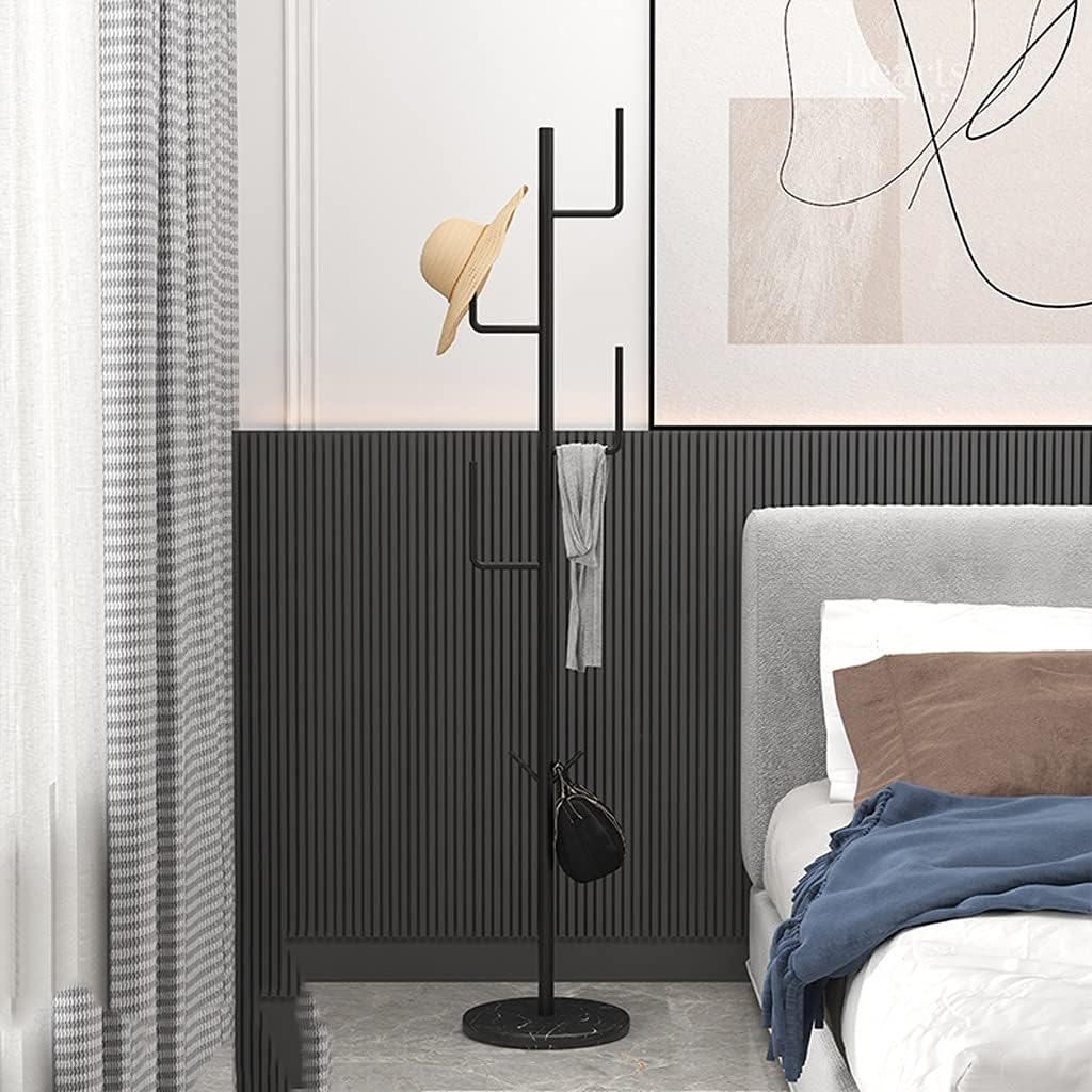 Coat Rack Freestanding, Coat Rack Household Floor-Standing Single Pole Coat Stand Modern Marble Metal Coat Shelf Bedroom Living Room Corridor Entrance Corner Hanger Coat Rack Tree (Color : 5) (6 )