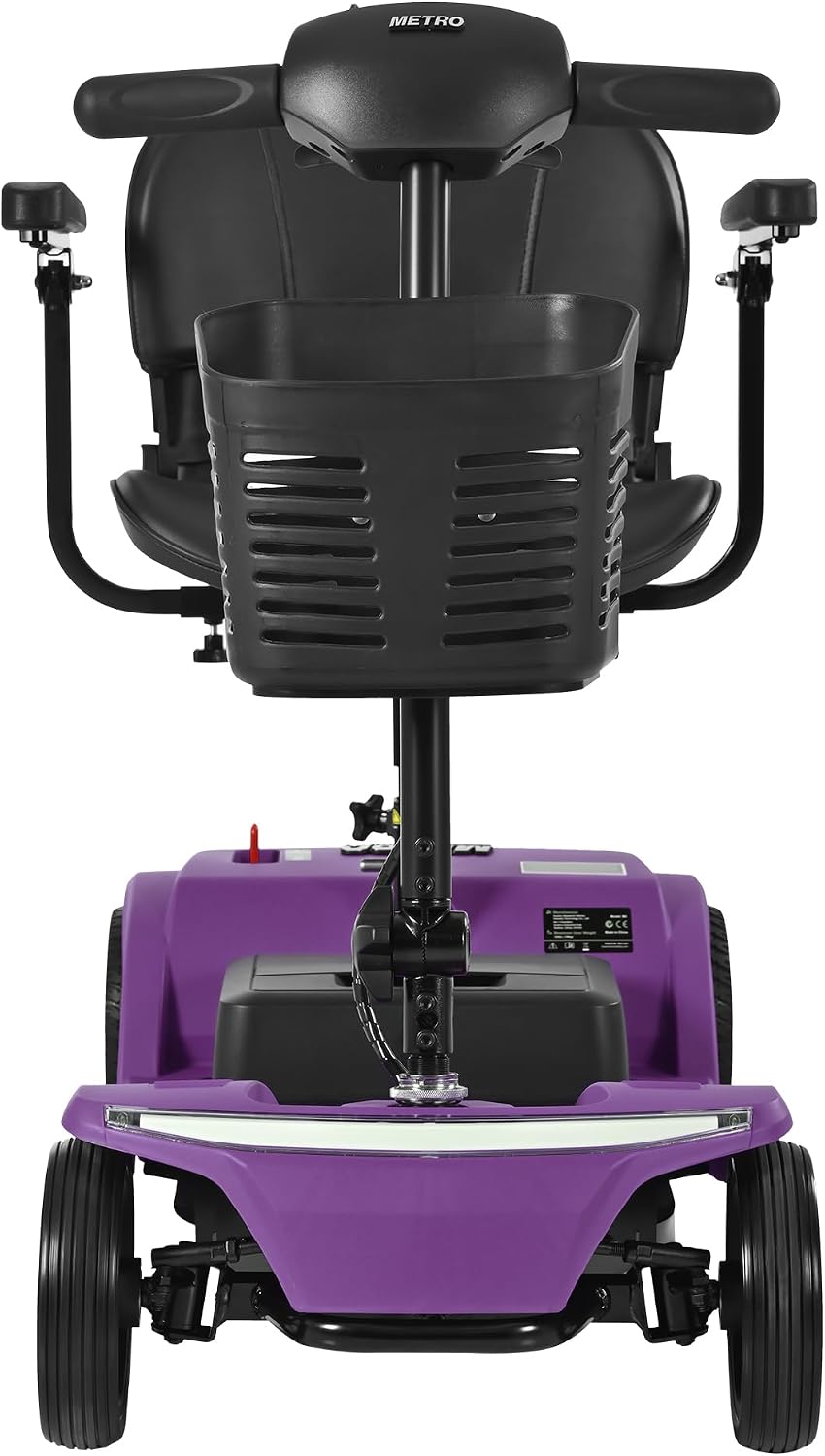 Mobility Scooters for Seniors & Adults 350 Lb Weight Foldable,All-Terrain 4-Wheel Powered Scooter,Lightweight Foldable Disability Electric Wheelchair,Front Rear Led Lights with Basket,Purple