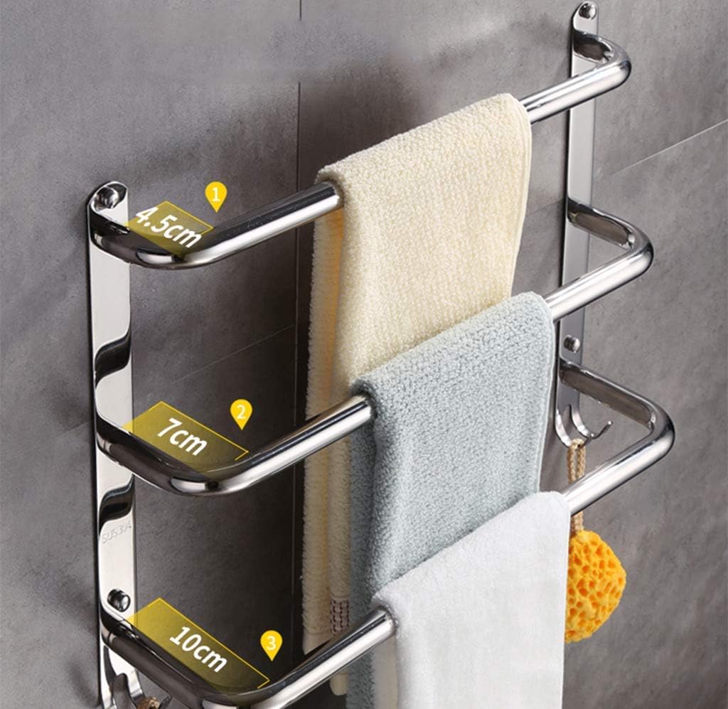 Double-Layer Yellow Multifunctional Wall-Mounted Towel Rack with Brass and Solid Wood Nail-Free Glue Installation-Length 60CM Wall Mounted Towel Bar Hanging for Kitchen Bathroom Cupboard (90cm)