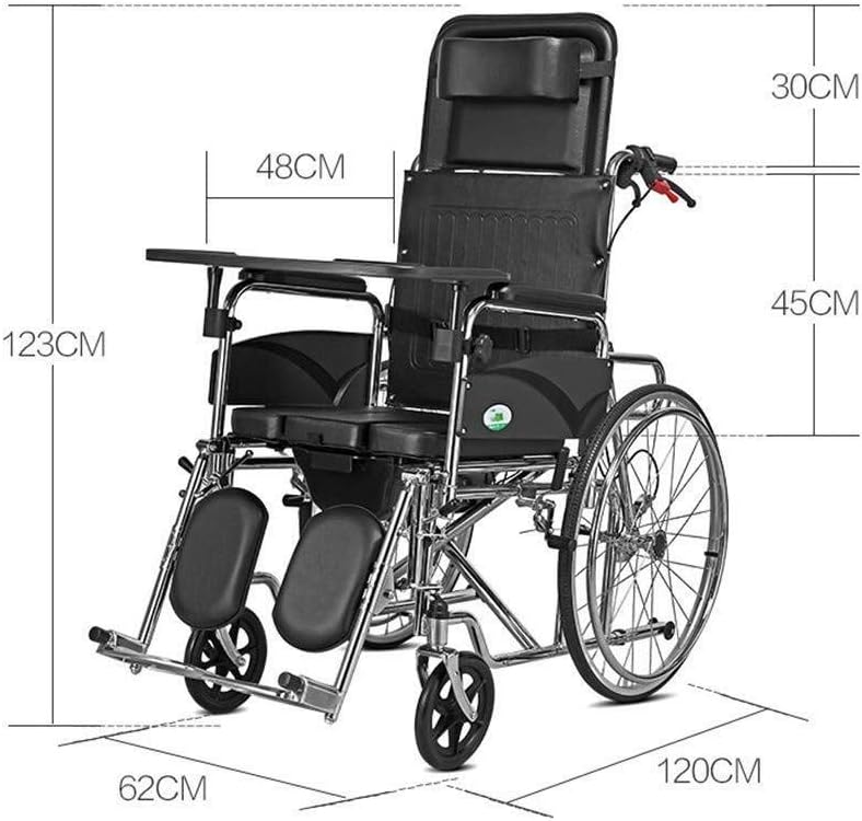 Wheelchair Self-Style, Home High Back Lying Collapsible Portable Travel Old Man Trolley Disabled Scooter,Portable