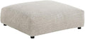 Modway Solace Modular Corduroy Ottoman in Almond - Oversized Square Ottoman Coffee Table - Corduroy Upholstered Ottoman Seat - Modern Large Footstool - Soft Sitting Stool Couch Table for Living Room