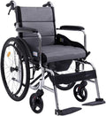 Wheelchair Foldable， Self-Propelled with Adjustable Pedals Non-Pneumatic Tire Honeycomb Breathable Cushdisabled/Elderly Push Scooter(Gray)