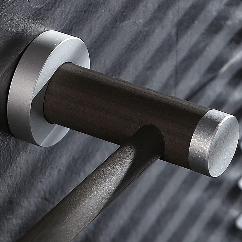 Towel Rail Racks for Bathroom Towel Bar Wall Mounted Towel Rail Holder Self Adhesive for Bath and Kitchen Without Drilling/Black Walnut Color