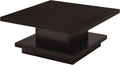 Coaster Home Furnishings - Reston - 41-Inch Square Engineered Wood Coffee Table with Cappuccino Finish, Geometric Design, Scratch-Resistant Laminate Veneer - Living Room - Cappuccino - 705168