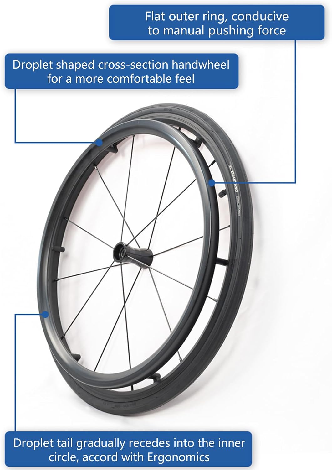 Lightweight Wheelchair,Sports Wheelchairs,Aluminum Alloy Wheelchair,Leisure Wheelchair,All Terrain Wheelchair,Self-propelled Shock-Absorbing Wheelchair,with Handbrakes And Quick Release Rear Wheels(Bl