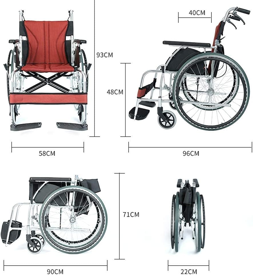 Wheelchair Folding Light Portable Aluminum Alloy Small Elderly Travel Ultralight Scooter Driving Medical Aircraft Train Fj