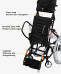 Manual Wheelchair Walker Standing Frame Sports Wheelchair Hemiplegia Wheelchair can Stand and sit Foldable Rehabilitation Trainer (Size : Seat Width 40cm)