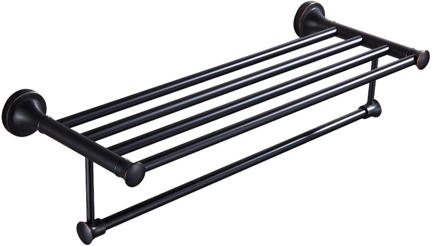Towel Rail Towel Rails Solid Brass Towel Rack with Bar for Bathroom Shelf Wall Mounted, Oil Rubbed Bronze 64CM