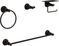 4 Piece Antique Bathroom Hardware Accessories Set, Wall Mounted Bathroom Towel Rack Bar Holder Set,Oil Rubbed Bronze