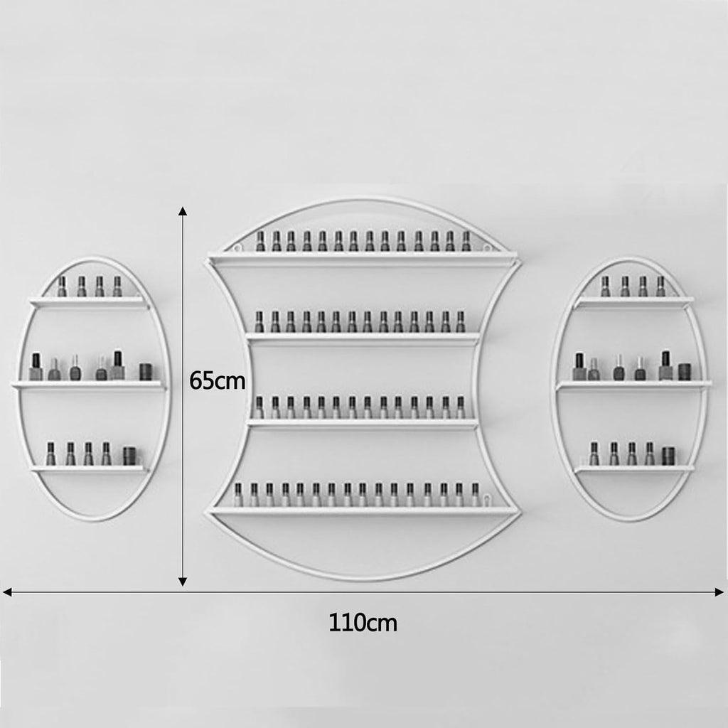 Nail Polish Rack Wall Mount Display The Corners are Smooth and Don't Scratch Your Hands Nail Polish Organizer for Nail Salon Dress Room Bedroom (Color : Black)
