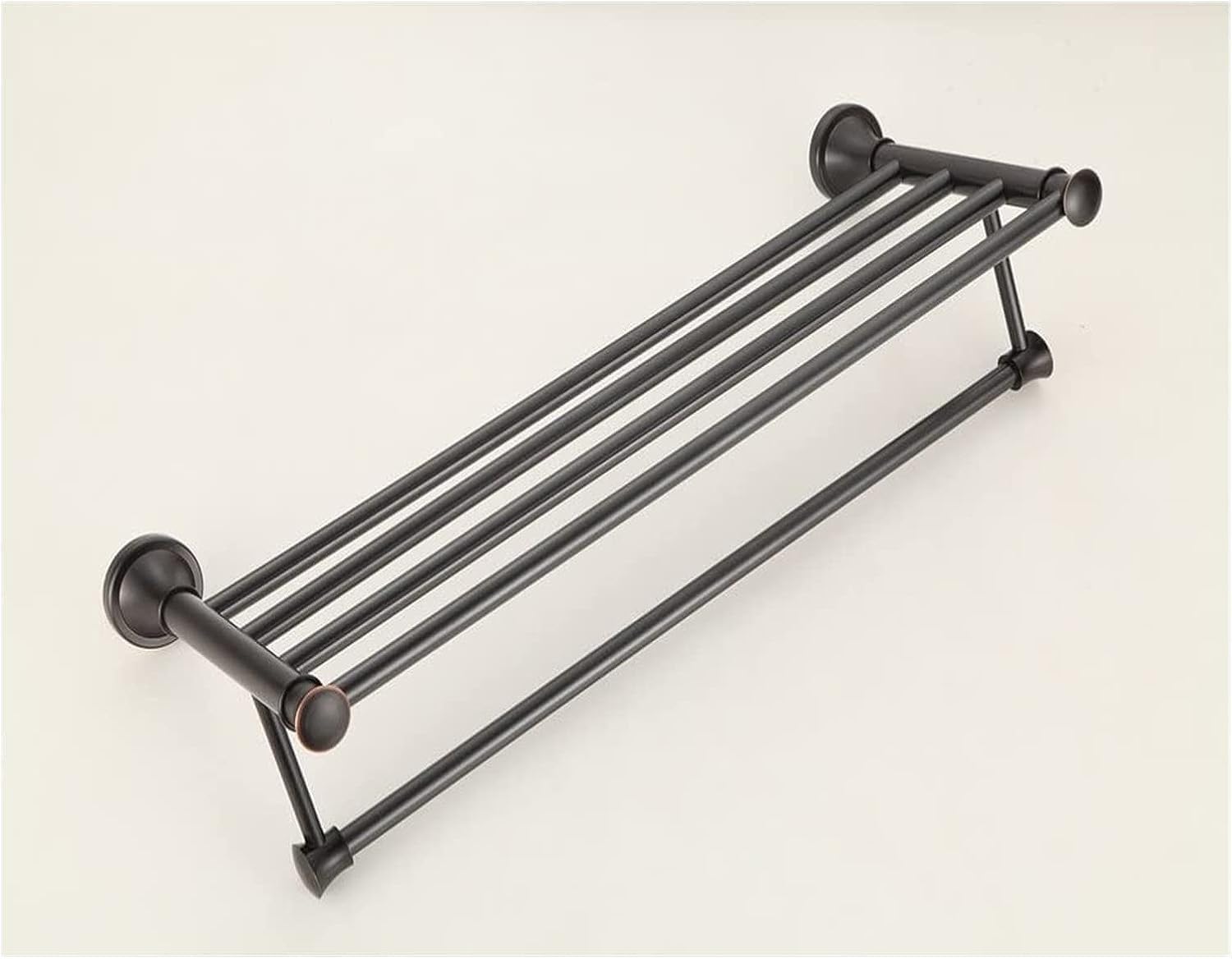 Towel Rails Solid Brass Towel Rack with Bar for Bathroom Shelf Wall Mounted, Oil Rubbed Bronze, 61.5 cm/Toilet Brush Set (Color : Towel Shelf)