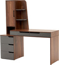 ivinta Computer Desk with Storage Shelves and Drawers, Modern Corner Office Desk for Home Office, Bedroom, Living Room, Classroom 7118 (Walnut Brown)