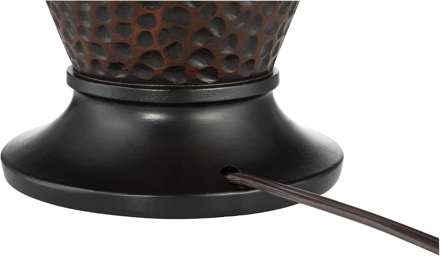 360 Lighting Cody Modern Industrial Rustic Table Lamps 26' High Set of 2 Hammered Oiled Bronze Brown Oatmeal Linen Drum Shade for Living Room Bedroom House Bedside Nightstand Home Office