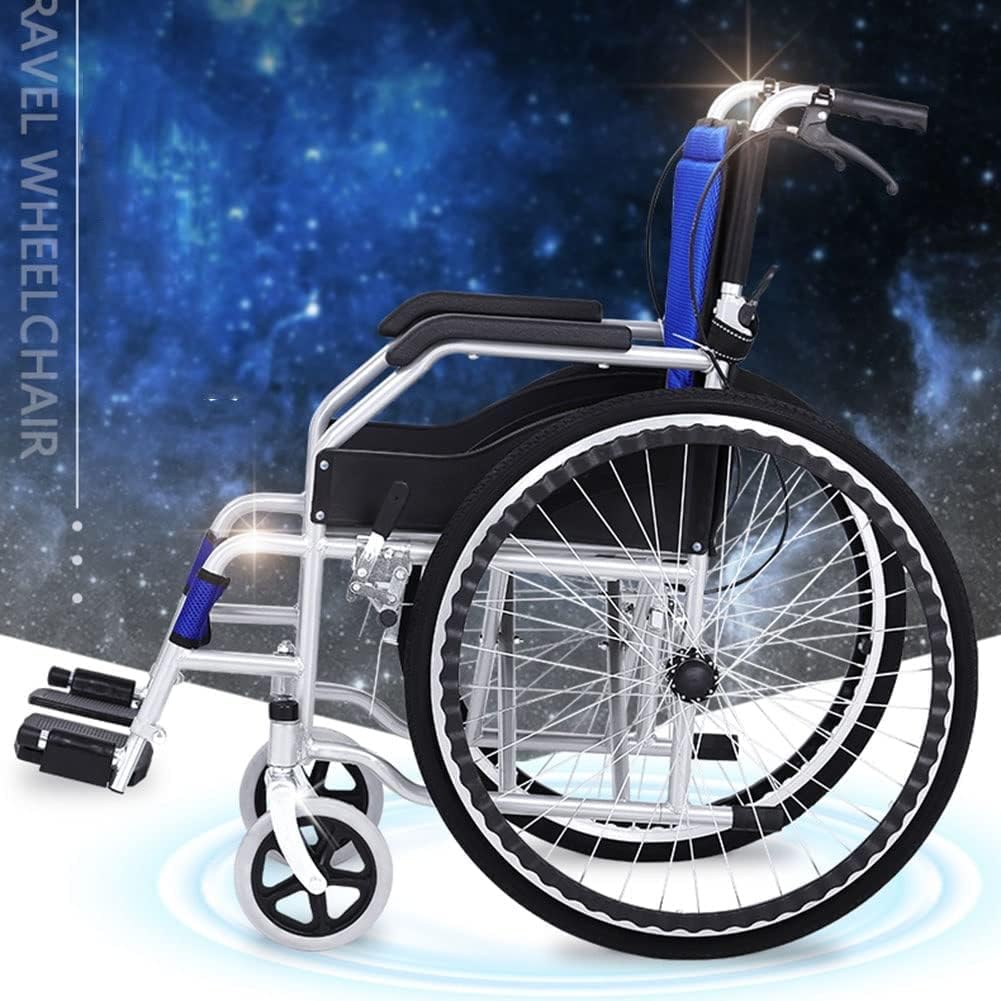 Folding Wheelchair Walking Chair Portable Ultra-Light Portable Wheelchair Detachable with handbrake Disabled Elderly Scooter