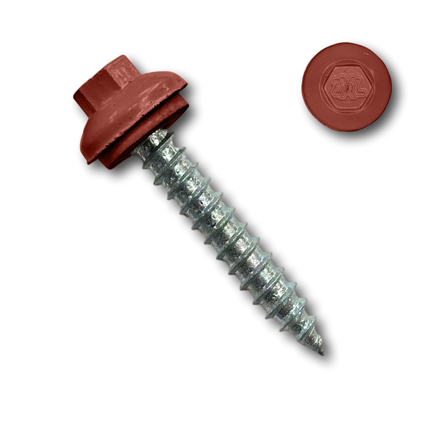 EAGLE 1 Long-Life Metal Roofing Screws: #14 x 1.5 Dome Cap Metal Roofing Screws (250-Count), Self-Tapping Tip, EPDM Washer, Multiple Colors/Includes 5/16' Magnetic Hex Bit Driver (Barn Red, 250)