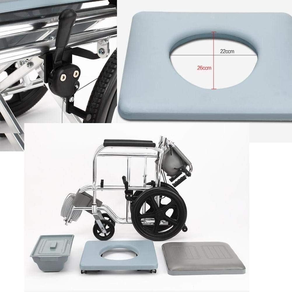 Wheelchair Manual, with Toilet Multifunction Fold Light Take A Bath Waterproof Old Man Hand Scooter,Portable