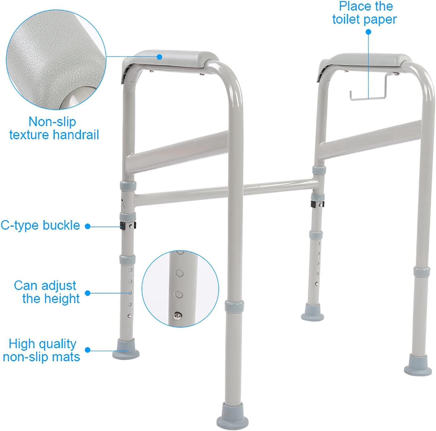 Adjustable Safety Handicap, 27.5in Safety Adjustable Hand Rail Disabled Grab Aid Disability Support Toilet Bar Bath Bathroom