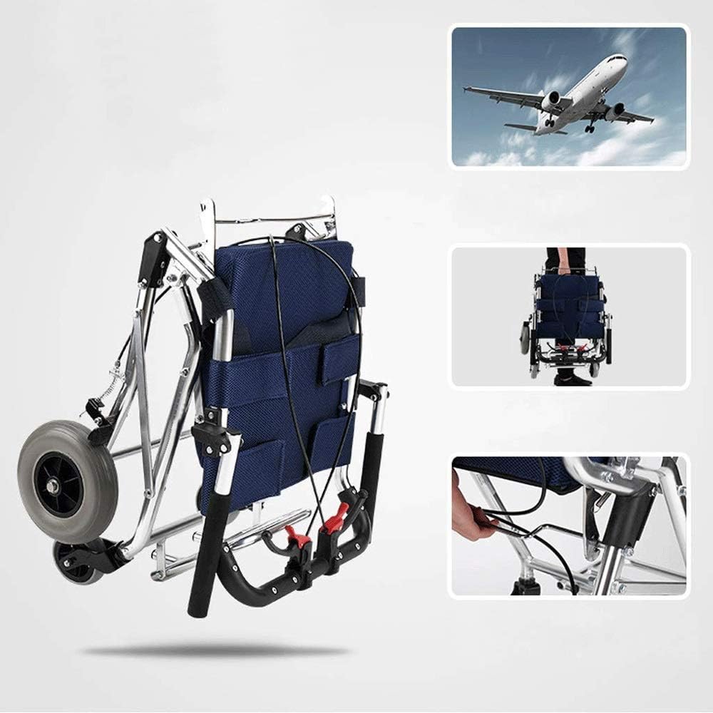 Wheelchair, Aviation Titanium Alloy Wheelchair Folding Folding Scooter for The Elderly Disabled Portable Cart, Folding Size: 530 430 600 Mm