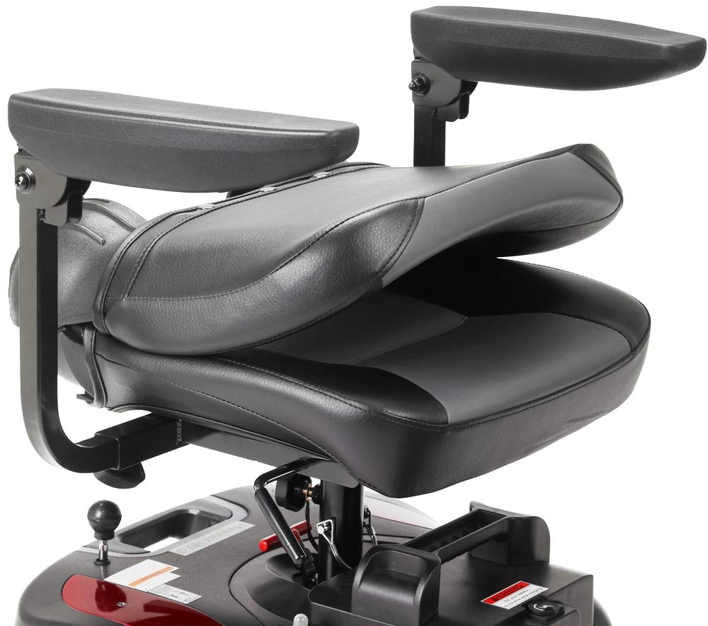 Drive Medical PHOENIXLT4-20 Phoenix Heavy Duty 4-Wheel Travel Scooter, 20' Folding Seat, 350 lbs Weight Capacity, 4 mph Max Speed, 15 Miles Maximum Range, Armrests are Padded and Adjustable