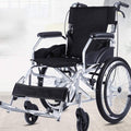 Wheelchair, Aluminum Alloy Stab-Resistant Tire Wheelchair Small Folding Lightweight Elderly Disabled Scooter, Size: 90 80 58cm