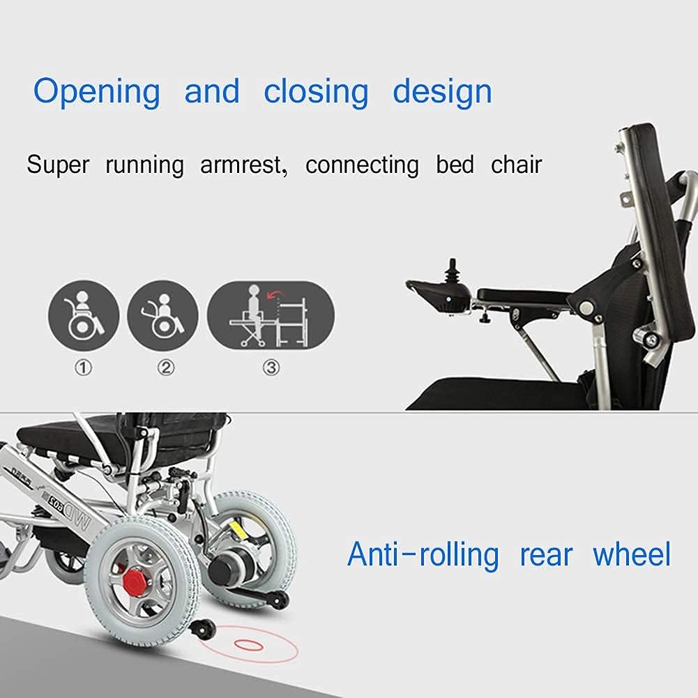 Wheelchairs Folding Electric Wheelchair Lightweight with Adjustable Armrests and Flip-Type Pedals for The Elderly Scooter