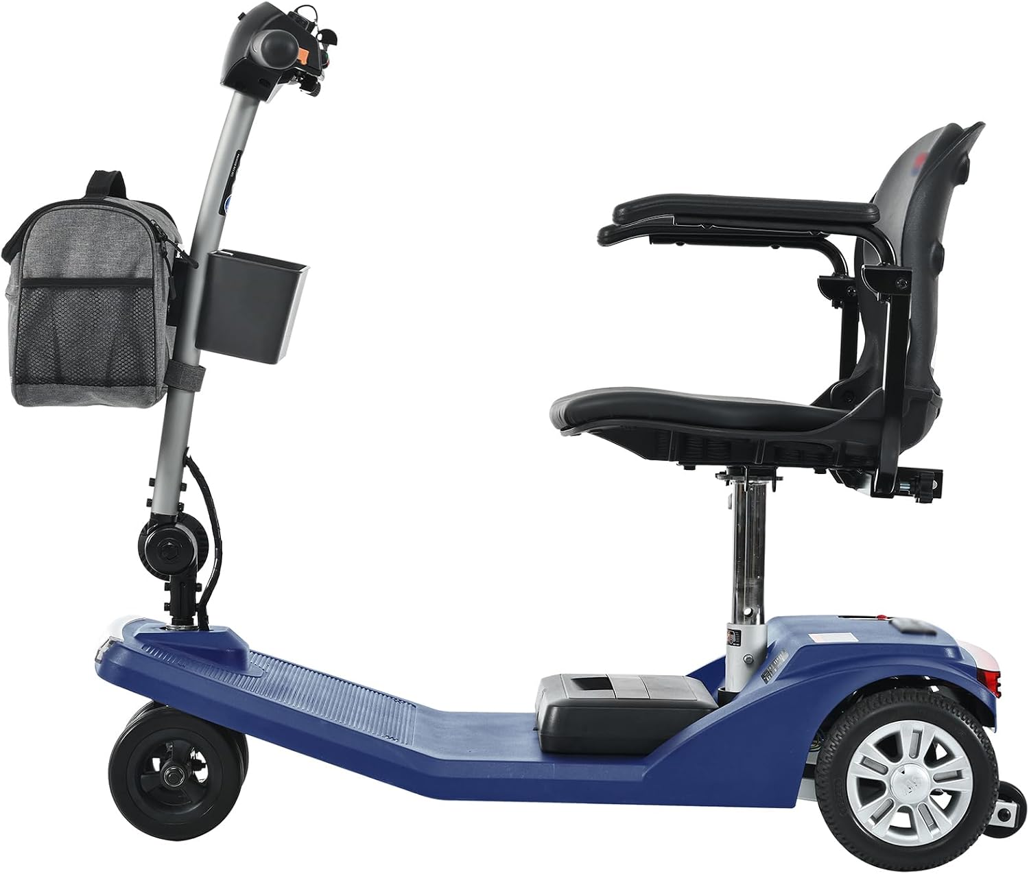Mobility Scooters for Seniors & Adults 350 Lb Weight All Terrain,Lightweight 4-Wheel Powered Mobile Scooter,Foldable Disability Electric Wheelchair,Luxury Seat,w/Led Lights,15Miles,5MPH,Blue