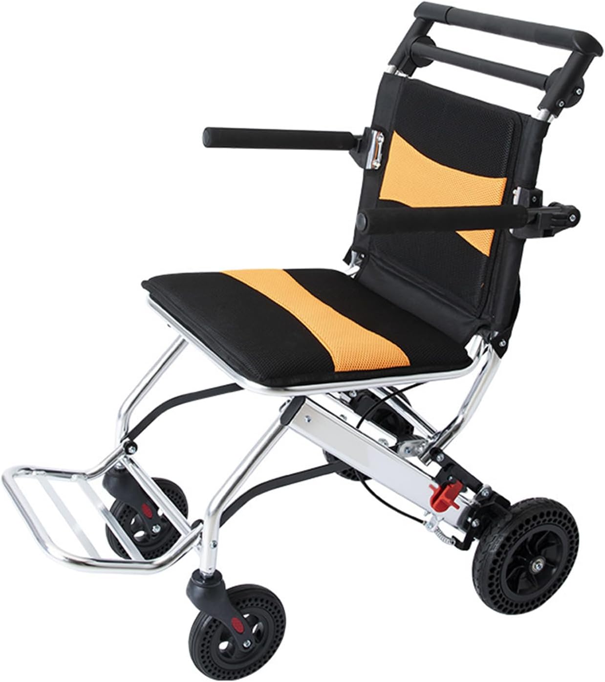 Folding Portable Wheelchair with Hand Brake,Portable Folding Wheelchair, Super Lightweight Transport Wheelchair,Folding, Portable. with Locking Hand Brakes,Flip-Backs Arms