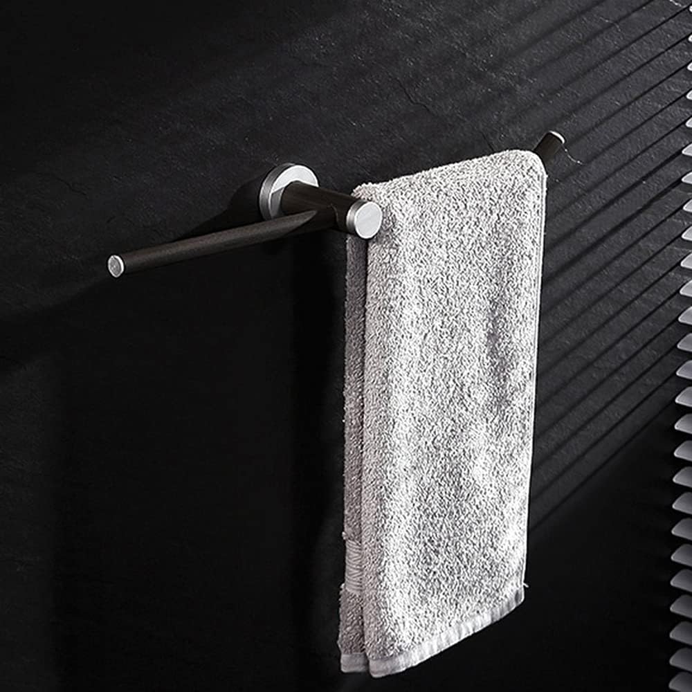 Towel Rail Racks for Bathroom Towel Bar Wall Mounted Towel Rail Holder Self Adhesive for Bath and Kitchen Without Drilling/Black Walnut Color