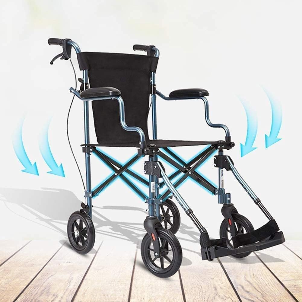 Ultra-Light Wheelchair, Ultra-Thin, Lightweight, Portable Folding Wheelchair, Elderly Wheelchair, Travel Trolley, Travel Scooter