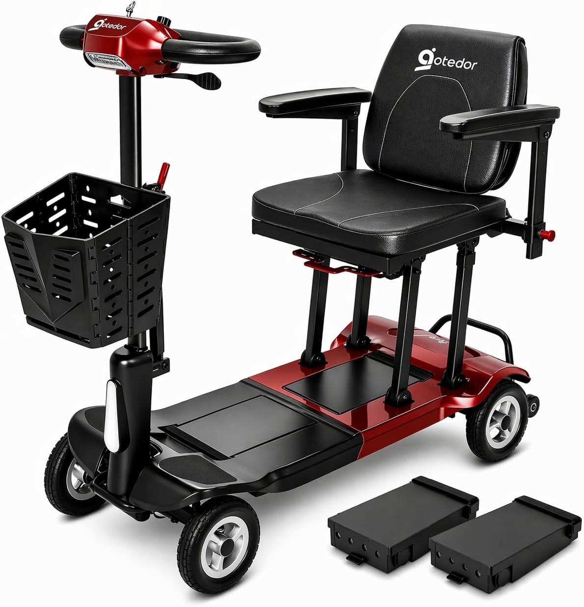 Aotedor Ultra Lightweight Mobility Scooter for Adults, 36 lbs Foldable Electric Scooter with Dual Lithium Batteries, 22 Miles Range Portable Travel Scooter for Seniors, Airline Approved