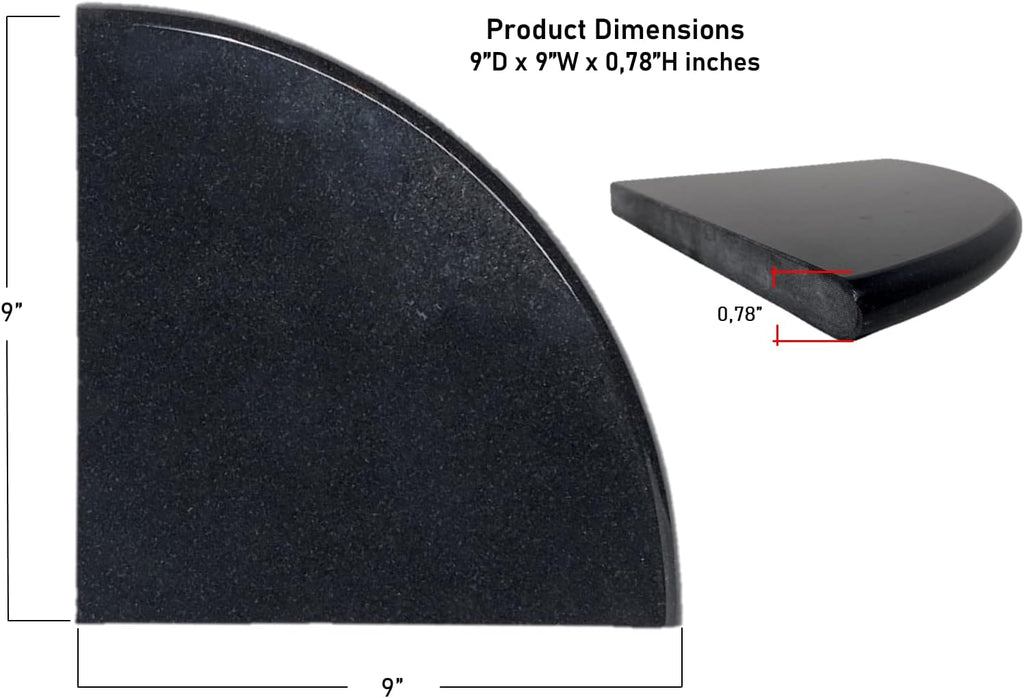 Tenedos Absolute Black Granite 9' Corner Shower Shelf – Polished Both Sides, Stain Resistant, Maintenance-Free, Premium Quality Bathroom Accessory (2)