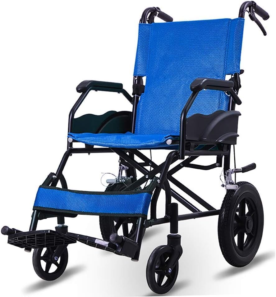 Wheelchairs Folding Aluminum Alloy Folding Wheelchair Portable Transport Travel Self-Propelled Wheelchairs Disabled Scooter
