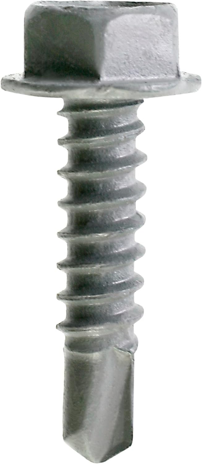 Simpson Strong-Tie E1B1414B Self-Drilling E Metal Screw #14 x 1 in. 3/8-Hex, Clear Zinc (2500-Qty)