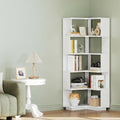 CozyDH Corner Book Shelf, 5 Tier Corner Bookshelf Etagere Bookcase with Baffle, Freestanding L Shaped Display Shelf Stand for Home Office, Living Room, Bedroom, Kitchen, White