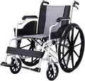 Wheelchairs Folding Wheelchair Lightweight Folding Aluminum Frame Comfortable Shock Absorber Tire Old Man Cart Multi-Function Travel Scooter