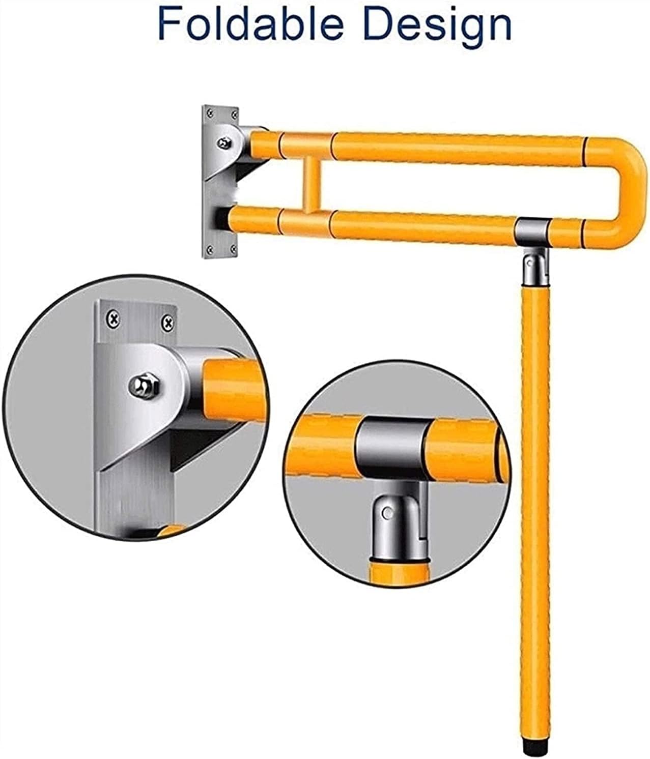 Bath Handle Towel Rail Handle Grab Bar Bathroom Seat Support Foldable Skid Resistance Toilet Hand Grips for Disability Aid and Elderly Assistance (Color : Yellow)