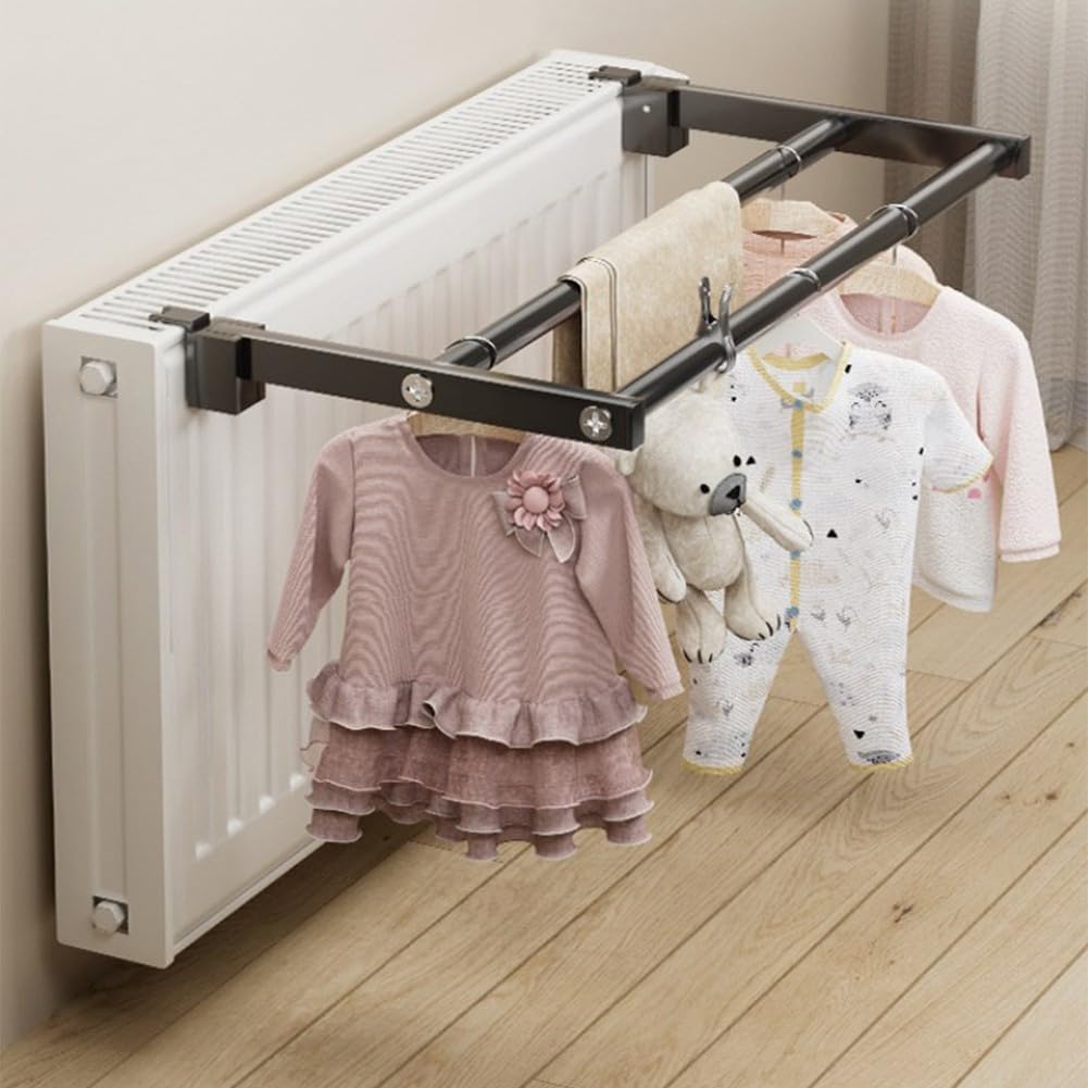 Floor-Standing Solid Wood Rotating Coat Rack，Brushed Stainless Steel 30cm Wall-Mounted Towel Rail Holder - Stylish Towel Bar for Bathroom & Kitchen, Durable Cloth Hanger, Space-Saving Design
