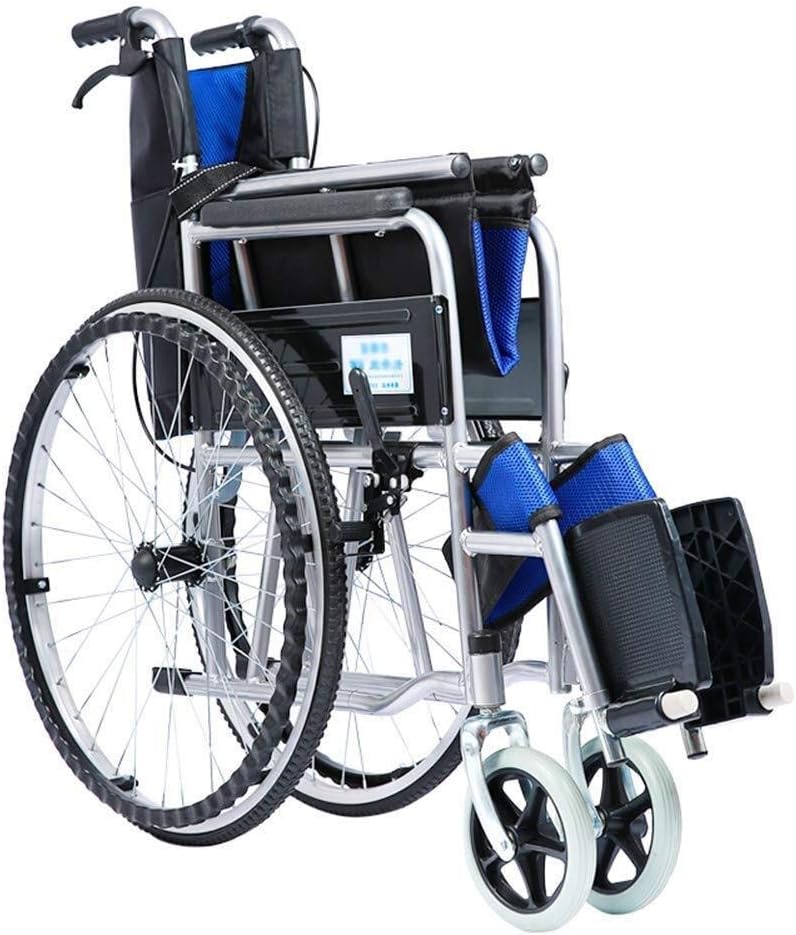 Wheelchair High-Carbon Steel, Fold Old Man Light Manual Inflatable Tire Convenient Manual Scooter,Portable