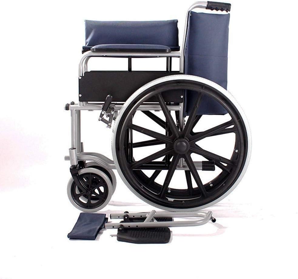Wheelchair Seniors/Disabled Folding,Multifunction Portable Light Travel Trolley Scooter Adjustable Pedal with Inflatable Tire,Portable