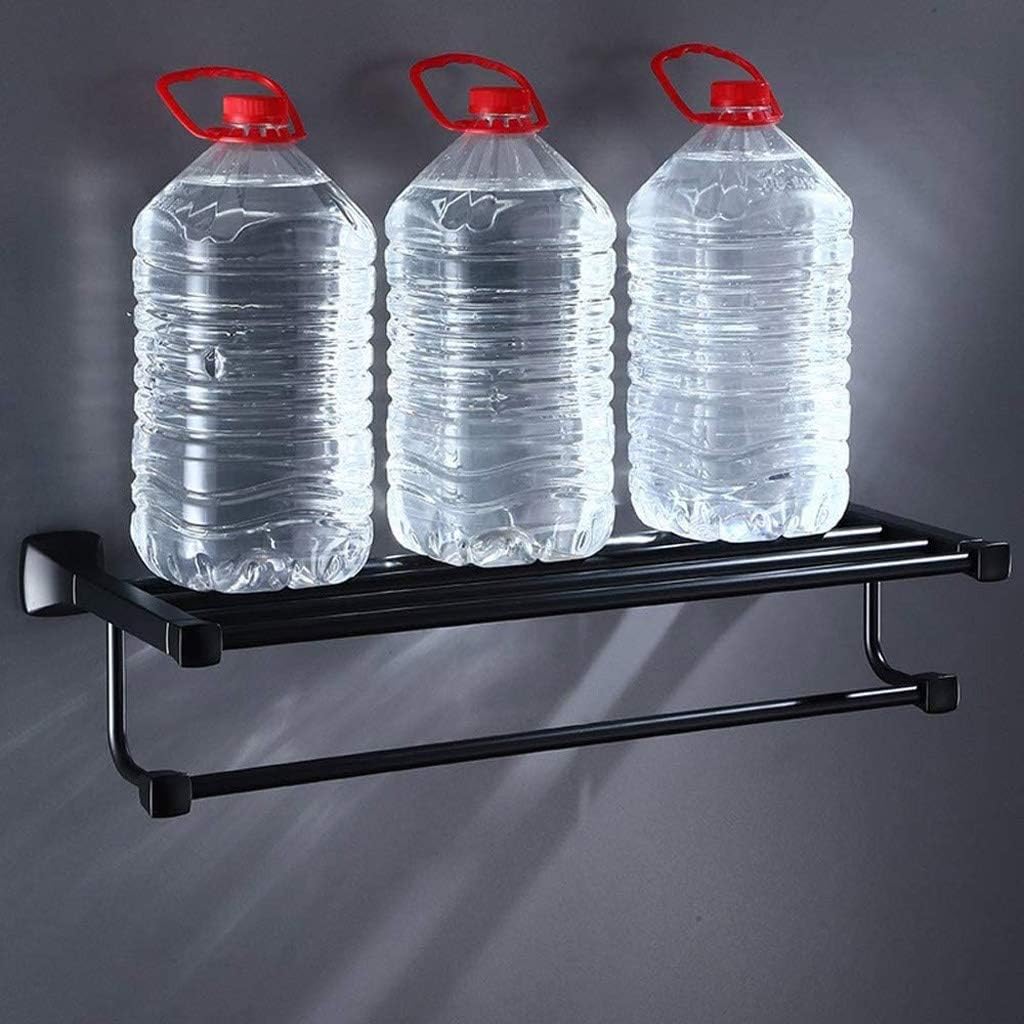 Bathroom Shelf 2 Tier Wall Mounting Rack with Towel Bars，Multifunctional