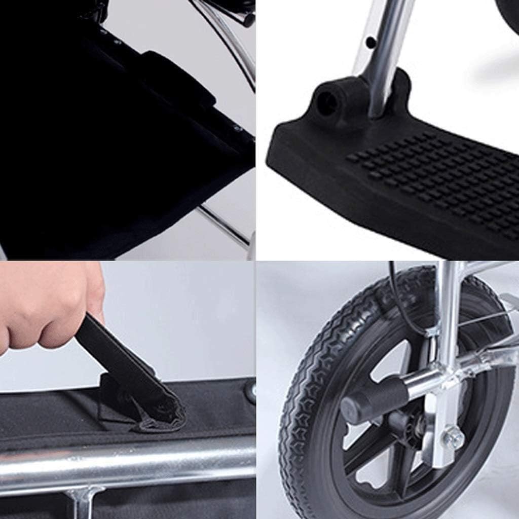 Wheelchair Aluminum Alloy, Portable Fold Light Transit Travel Disabled/Elderly Hand Scooter 100Kg Capacity,Portable