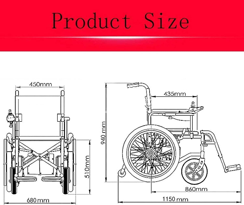 Electric Wheelchair and Flashlight Dual-Purpose Lightweight Folding Four-Wheel Smart Scooter Wheelchair for The Elderly with Disabilities