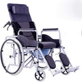 Wheelchair High Backrest Fold Self-Propelled, Portable with Toilet No Need for Pneumatic Tires Lying Down Senior/Disabled Trolley Scooter,Portable