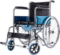 Wheelchair Folding Light, Self-Propelled with Toilet Adjustable Foot Pedal Pneumatic Tire Sturdy and Stable Elderly/Disabled Trolley Scooter,Portable