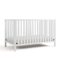 Storkcraft Morningside 5-in-1 Convertible Crib – GREENGUARD Gold Certified, Fits Standard Crib Mattress, Converts to Toddler Bed, Daybed and Full Bed, 4 Adjustable Mattress Heights (White)