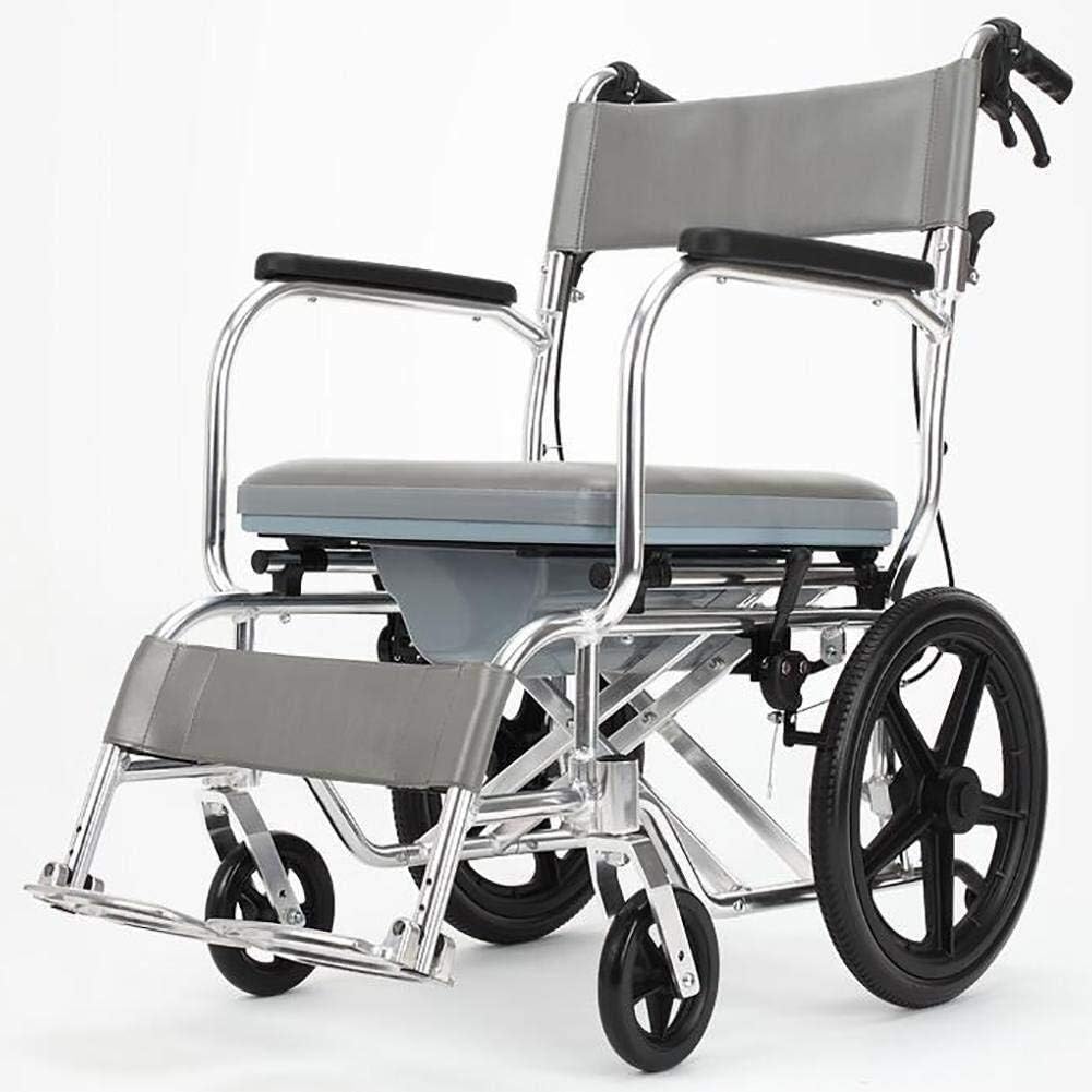 Wheelchair Manual, with Toilet Multifunction Fold Light Take A Bath Waterproof Old Man Hand Scooter,Portable