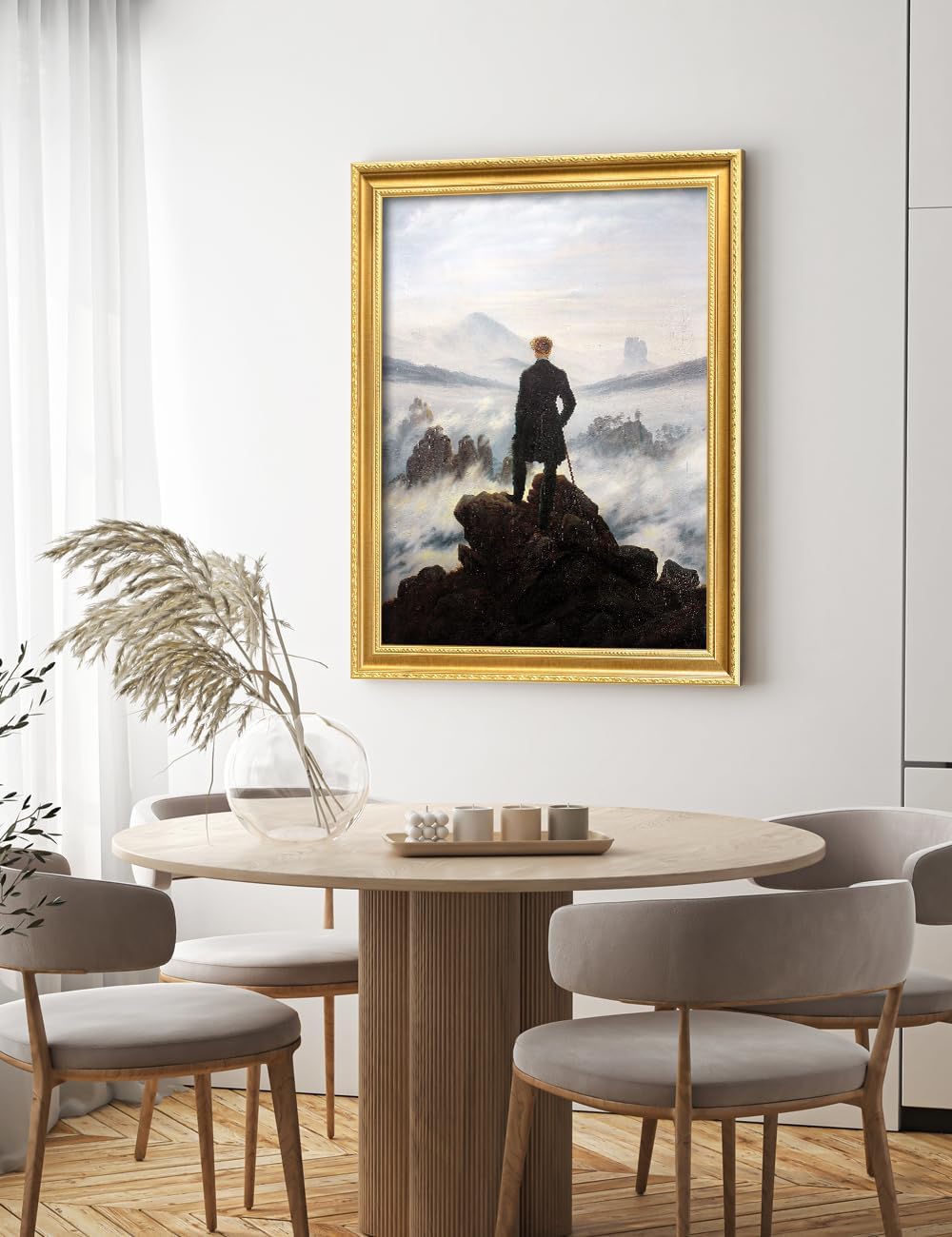 DECORARTS Wanderer Above the Sea of Fog (1818) by Caspar David Friedrich Giclee Print Art Reproduction with Matching Solid Wood Frame in Classical Style. 24x30 Frame: 29x35